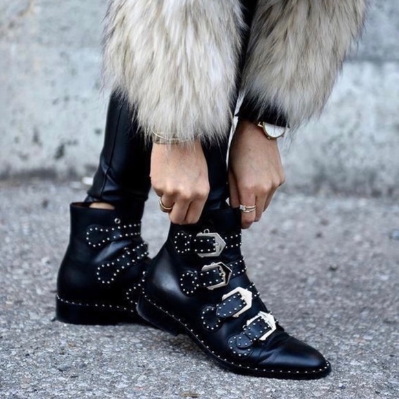 Givenchy Elegant Prue Moto Studded Leather Ankle Boots - Picture 11 of 16